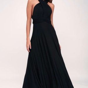 Olivaceous Convertible Black Maxi Dress Size Small